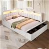 Lcoho Letto da giorno, 140 x 200 cm, stoccaggio idraulico, panca letto, presa laterale, elemento armadio montabile a sinistra/destra, con porta USB, con striscia luminosa a LED, senza materasso, lino
