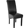 tectake® Sedie Sala da Pranzo Ergonomiche, Sedie Moderne Sala da Pranzo con Gambe in Legno Massiccio, Sedie Comode per Ideali per Soggiorno e Cucina, Design Elegante - Nero