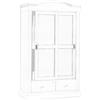 milani home - armadio due ante e due cassetti in legno massiccio bianco 122 x 59 x 200 cm, stile classico
