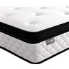 Twirest Materasso singolo, 25 cm, in memory foam, a molle insacchettate, con tessuto morbido traspirante per un sonno fresco, materasso singolo per alleviare la pressione, materasso medio rigido in
