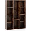 GIANTEX Libreria a 11 scomparti, libreria a scaffale, 2 kit anti-ribaltamento, pannelli posteriori chiusi, mobile portaoggetti in legno, 74 x 24 x 106 cm (marrone)