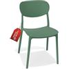 MOHOME Sedia Verde Oliva Premium Quality Polipropilene Impilabile Dimensioni 79 x 54,5 x 46 cm Design Ergonomico Minimalista Elegante Interno Esterno Casa Ufficio Bar Ristorante