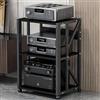 Valdoza 2/3 Rack Audio Mobile Porta Stereo Hi Fi Con Ruote Universali, Mobile Rack Per Impianto Stereofonico, Per Soggiorno, Sala Teatro, Ripiano Rack Amplificatore, Centro Intratte(3-layer-B)