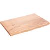 Qnhdfrt Ripiano in Legno Massello di Rovere con Bordi Vivi 60x40x2 cm | Tavola rustica in vero legno per bagno, cucina e studio. Ottimo come ripiano per mobili con portata 20 kg.