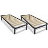 Cortassa Soluko - Coppia di Reti Doghe Ortopediche Kos Letto Singolo 2 Reti 80x190 h35 con 4 Piedi Smontabili, Struttura portante in Acciaio