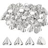 M METERXITY 200 Pezzi Borchie coniche 10x8 mm in plastica con Dorso Piatto da Cucire e Foro, in Stile Punk, per Abbigliamento/Scarpe/Borse/Lavori in Pelle Fai da Te/Tessuti, Colore Argento