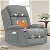 BareTay Poltrona Relax Poltrona reclinabile a 150°, elettrica solleva persone, poltrona da massaggio con riscaldamento lombare, poggiapiedi estensibile, doppia porta USB+Tipo C, 2 portabicchieri, 4