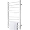 BAKAJI Scaldasalviette Termoarredo Elettrico 120W da Bagno a Parete Asciugabiancheria Portasciugamani con 10 Elementi Riscaldanti in Metallo al Carbonio Funzione Timer 2/4 Ore (Bianco)