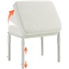 TIOPGHAD Pouf Poggiapiedi Regolabile da Scrivania, 28 posizioni, Pile Beige | 4 Altezze, Inclinazione 60 Gradi, 28 Posizioni, Cuscino in Schiuma 6 Cm, Base in Metallo, Scrivania, Divano, Letto, Ufficio