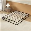 NOVEMBER Letto a Doghe in Legno 120 x 190 cm - Struttura in Metallo, Doghe in Legno - 2 Traverse Centrali di Rinforzo -8 Piedi - Letto Molto Stabile, Solido e Durevole, Stile Industriale
