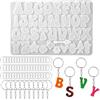 TIESOME 1 stampo in silicone a forma di lettera con fori alfabeto, con 50 cerchi e 10 portachiavi, stampi in silicone epossidico A-Z, per creazione di gioielli, ciondoli, decorazioni fai da te