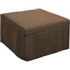 MarinelliGroup Pouf letto singolo con materasso 75X75X43 cm salvaspazio pieghevole camera cameretta soggiorno poggiapiedi tessuto Beny (Marrone)