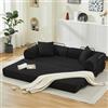 Luscriate Divano letto senza montaggio - Divano pieghevole letto con rivestimento in velluto Futon pieghevole con anima in schiuma e 2 cuscini nero (nero, 3 posti)