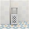 HUOLE Mobile a colonna da bagno, alto mobile, armadio su piede, per soggiorno, sala da pranzo, cucina, bagno, 24 x 22 x 56 cm, bianco