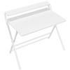 Yaheetech Scrivania pieghevole, 100 cm, scrivania per computer con ripiano, tavolo da lavoro a 2 livelli con supporto per monitor, tavolo per computer portatile per home office/piccole stanze
