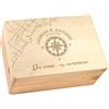 Casa Vivente Confezione Regalo di Nozze con Incisione Personalizzata Nomi e Data, Motivo Bussola, Scatola Ricordo in Legno per Sposi, Accessori Decorativi Casa
