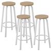 WOLTU Sgabelli da Bar Set di 4, Sgabello Alti 72cm, Rovere Chiaro | Sgabello Cucina con Poggiapiedi, Seduta Tonda Alta, Sedia per Isola cucin, Ristorante, in Acciaio