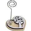 DLM Bomboniere DLM 35308 (Kit 12 Pezzi) Portafoto Memo Clip Cuore in Legno e Cristallo con Albero della Vita Bianco Nozze Matrimonio Comunione Battesimo bomboniera