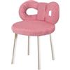 Altsuceser Sedia da trucco con schienale a fiocco, sgabello imbottito per trucco con piedini regolabili, sedia artistica moderna e minimalista per camera da letto e soggiorno, rosa