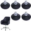 Mendler Set 5x piedini supporti fissi per sedie da ufficio HWC-K73 plastica metallo Ø 11mm - nero