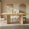 Merax Tavolo da pranzo allungabile 120-160 x 80 x 76,1 cm, tavolo da pranzo rettangolare con gambe scanalate verticali a forma di V, tavolo da cucina salvaspazio per piccoli spazi