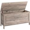 HOOBRO Cassapanca, Panca Portaoggetti con Cernieri di Sicurezza, Poggiapiedi, Coperchio Sollevabile, Porta Giocattoli, Baule per Giocattoli, Sgabello, 100 cm, Greige EBG100CW01