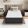 TEENO Materasso ibrido 90 x 190 x 25 cm, in memory foam, molle insacchettate, colore: nero