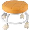 NLDGR Sedile con Rotelle Moderno, Sgabello con Rotelle Rotondo Pouf con Rotelle con Ruote a 360° Poggiapiedi Sedile con Rotelle Sedia Tavolino Basso Poggiapiedi Sgabello Cambio Scarpe per Casa(Arancia)