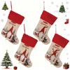 JynxtoyZeal Calze di Natale 4 Pezzi Grande Calza Natalizie Regalo Calzini Natalizie Decorative Gnomo Rosso Calzini di Babbo Natale per Albero di Natale Camino Regalo Vacanza