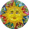 SICILIA BEDDA CAPACI Sole disco in ceramica Caltagirone, Ø 25 cm ca. decoro ficodindia fondo mul