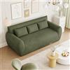 Vesgantti Divano a 3 Posti in Velluto a Coste 200L x 94P x 80H cm | Senza Montaggio, Divano da Pavimento Compresso con 3 Cuscini, Perfetto per Soggiorno, Camera da Letto, Ufficio, Verde