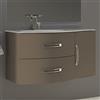 Yellowshop - Mobile bagno sospeso 104 cm vasca sx 2 cassetti curvi 1 anta specchio led (opz.) BEST (Talpa, Mobile con lavabo)