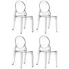 Bricok Set da 4 Sedie in Policarbonato Trasparente, Sedia per Casa Cucina Ufficio Soggiorno Salone Bar Hotel, Leggera E Resistente, Sedia Impilabile, 44 x 45 x 90, Policarbonato Trasparente