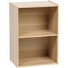 Iris Ohyama Mobile, librerie larghe 40cm, Scaffale Angolare da Parete in Legno, 2 Livelli, Marrone Chiaro, Il comodino, Modulare, Aperto, Per Soggiorno, Ufficio, Camera, Libri, Montaggio Facile, CX-2