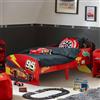 Disney Cars, Saetta McQueen, Lettino con robusta struttura in legno, lati protetti, doghe in legno, per materassi da 140 x 70 cm (materasso non incluso)