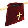 Abbylike Borsa in Velluto per chiese con Manici in Legno, 25,4 cm, per Offerta Religiosa con Manico, Borsa da Collezione per chiese e Comunione (Rosso)