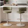 Ya-Home 2 PZ Sgabelli Cucina, Regolabili in Altezza, Verde | Sgabello Bar PU, con Schienale e Poggiapiedi, Moderni Sgabelli Girevoli per Isola Cucina