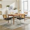 FINTHOMING Set di 4 Sedie da Pranzo, Sedie da Pranzo con Cuscino in Lino con Schienale in Canna Naturale e Base in Cromo in Acciaio Inossidabile, Sedie da Cucina Imbottite in Rattan