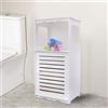 Futchoy Armadietto da bagno, 38 x 28 x 80 cm, armadietto alto per il bagno, con 3 ripiani per il bagno