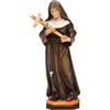 Holyart Statua Santa Rita da Cascia con Crocifisso Legno Dipinto Val Gardena, 18 cm (7.09 INC.)