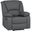 Totò Piccinni Set Divano 2 o 3 posti, Poltrona Relax CALIPSO Reclinabile, ImbottitI con Braccioli e Poggiapiedi (Tessuto Grigio, Poltrona)