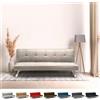 Produce Shop Divano letto in tessuto 2 posti design moderno Gemma pronto letto - Grigio