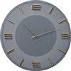 Kare Design Orologio da Parete Leonardo,Grigio/Oro, diamentro 49 cm, Stile Minimalista Retró, Sala da Pranzo, Ufficio, Soggiorno, Batteria non Inclusa