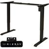 POKAR Struttura per Scrivania Regolabile in Altezza Elettrica | Altezza 70 a 118 cm, Larghezza regolabile da 100 a 175 cm | Pannello Memoria con USB-C e USB-A | Base per Scrivania in Piedi | Nero