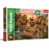 Trefl - Amici dalla campagna - 100 pezzi - Puzzle colorato con animali, intrattenimento creativo, divertimento per bambini dai 5 anni in su