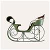 KeyHome Store Slitta Natalizia in Ferro Verde 185x120x80 cm