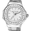 JewelryWe Orologio al Quarzo da Dito, Orologio Unisex Ragazzi,Orologio Semplice ad Anello con Diamante Lucido,Analogico con Cinturino Elastico,Colore da Scelta
