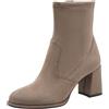 Tamaris Stivaletti da donna con tacco a blocco, beige (tortora suede), 42