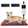Angelpet Tappetino Riscaldante per Cani e Gatti L 70×45cm - Cuscinetto Elettrico per Animali Domestici, 9 Livelli di Temperatura (35-55℃), 14 Timer (0-12/24H), Cavo Anti-Morso 1,8m, 2 Fodere Lavabili