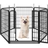 Yaheetech Recinto per Cani da Interno e Esterno 6 pz 65 x 80 cm Nero | Recinzione in Ferro con Rete, Cuccioli Gatti Conigli Animali Domestici, Giardino Casa, Salvaspazio